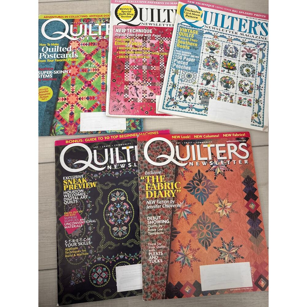 Quilter’s Newsletter Magazines Lot of 5 Quilting Vintage Hobby